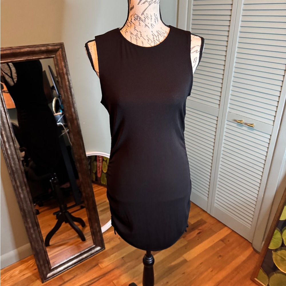 Divided Black Mini Dress